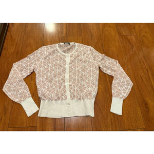 Women's Alexander McQueen Cardigan in White and Pink